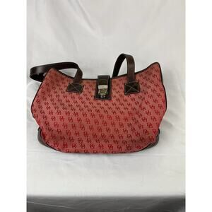 Dooney and Bourke tote signature monogram pink canvas leather large bag